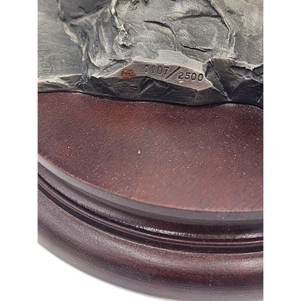 Chilmark Gros Ventre Moment of Truth Michael Boyett 82 Pewter Sculpture Western - Picture 5 of 16